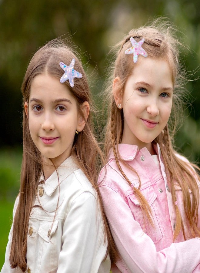 oruola مجموعة أورولا من 10 قطع من مشابك شعر حورية البحر، مشابك شعر نجم البحر، مشابك شعر نجم البحر اللامعة، إكسسوارات شعر مزينة بالترتر للشاطئ، مشبك شعر نجم البحر للنساء والفتيات، أداة تصفيف شعر لحفلات الزفاف على الشاطئ، متعدد الألوان - Image 4